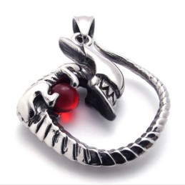 Pingente De Titânio Com Diamante Vermelho