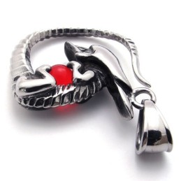 Pingente De Titânio Com Diamante Vermelho