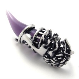 Pingente De Titânio Com Chifre Roxo