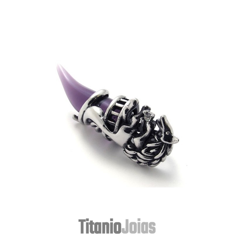 Pingente De Titânio Com Chifre Roxo Pingente De Titânio Com Chifre Roxo