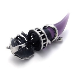 Pingente De Titânio Com Chifre Roxo