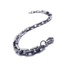 Pulseira Masculina De Prata E Titânio Puro Com Pingentes Para Meninos