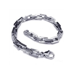 Pulseira Masculina De Prata E Titânio Puro Com Pingentes Para Meninos