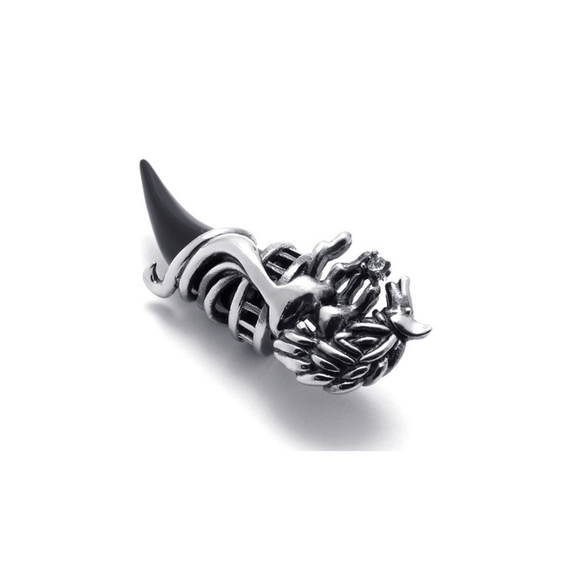 Pingente De Titânio Com Chifre Preto Pingente De Titânio Com Chifre Preto