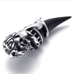 Pingente De Titânio Com Chifre Preto
