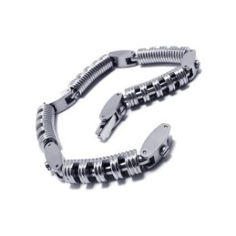 Pulseira De Corrente De Titânio Puro De Prata Para Meninos