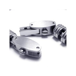 Pulseira De Corrente De Titânio Puro De Prata Para Meninos