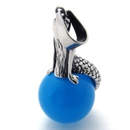 Pingente De Titânio Com Gema De Sereia