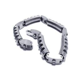 Pulseira De Corrente De Titânio Puro De Prata Para Meninos