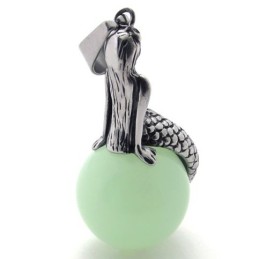 Pingente De Titânio Com Gema De Sereia