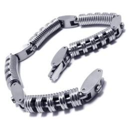 Pulseira De Corrente De Titânio Puro De Prata Para Meninos