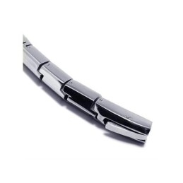 Pulseira Masculina De Prata E Titânio Puro Com Pingente