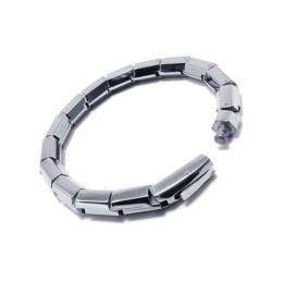 Pulseira Masculina De Prata E Titânio Puro Com Pingente