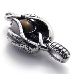 Pingente De Titânio Com Gema De Garra De Asa