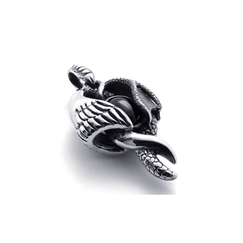 Pingente De Titânio Com Gema De Garra De Asa