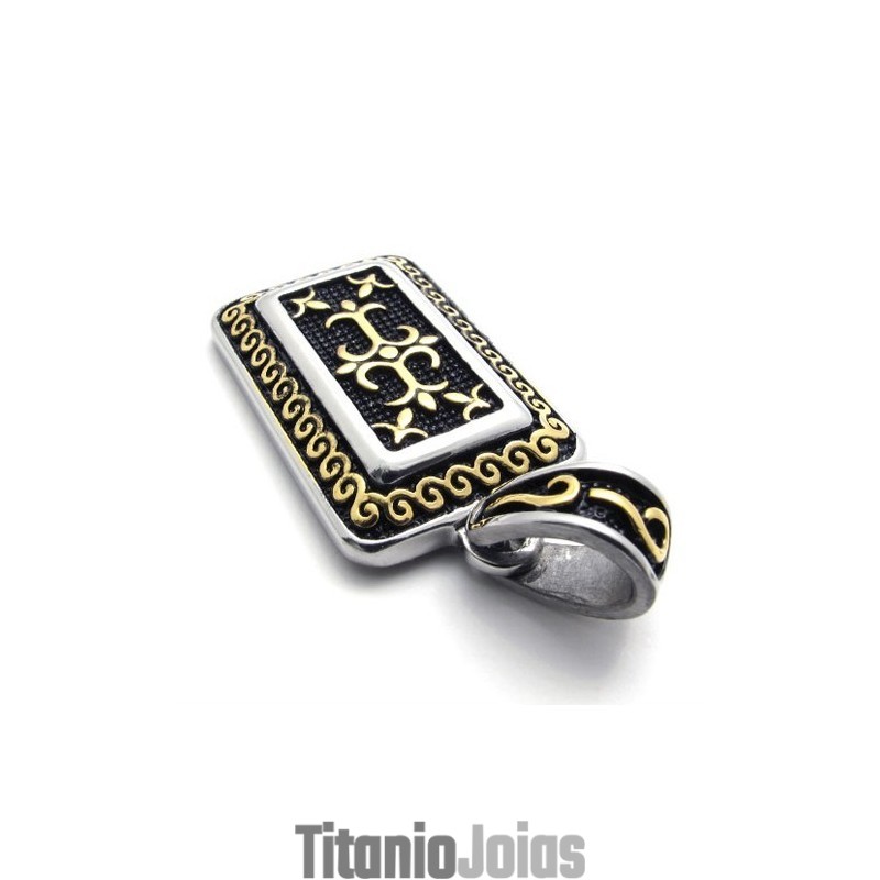 Pingente De Titânio Com Placa De Identificação De Cachorro Dourada Pingente De Titânio Com Placa De Identificação De Cachorro Dourada