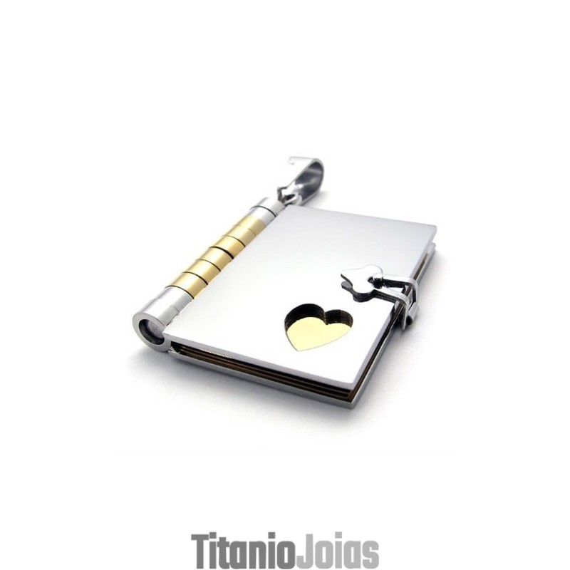 Pingente De Titânio Para Amantes De Livros Dourados Pingente De Titânio Para Amantes De Livros Dourados