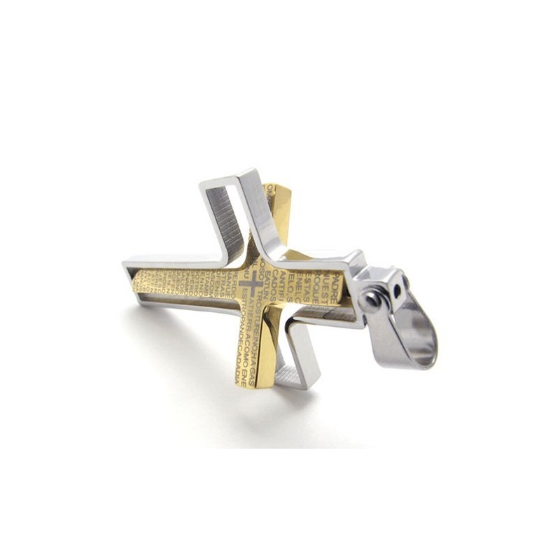 Pingente De Cruz De Titânio Dourado Pingente De Cruz De Titânio Dourado