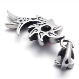 Pingente De Titânio Sereia Com Diamante Vermelho