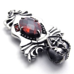 Pingente De Titânio Com Diamante Vermelho