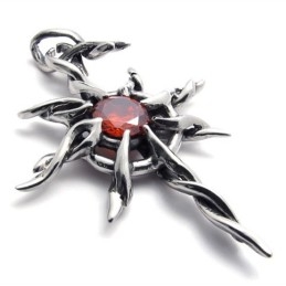Pingente De Titânio Com Diamante Vermelho