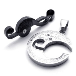 Pingente De Titânio Black Musical Note Lovers