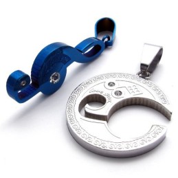 Pingente De Titânio Com Pingente De Nota Musical Azul