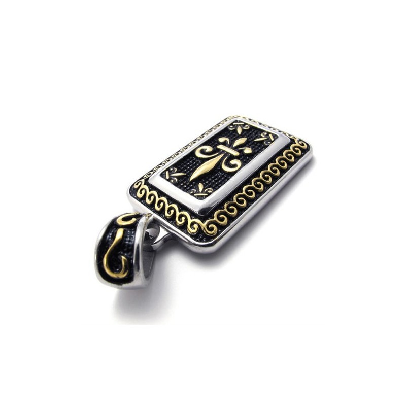 Pingente De Titânio Com Placa De Identificação De Cachorro Dourada Pingente De Titânio Com Placa De Identificação De Cachorro Dourada