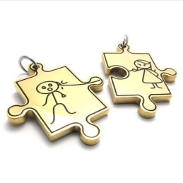 Pingente De Titânio Gold Lovers