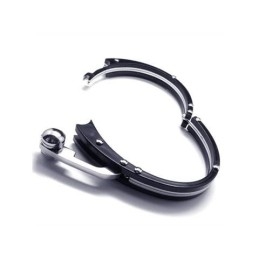 Pulseira Masculina De Titânio Puro Com Pingente De Prata Preta