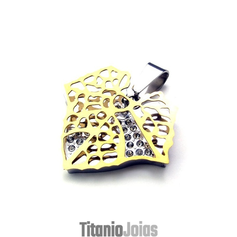 Pingente De Titânio Gold Leaf Lovers Pingente De Titânio Gold Leaf Lovers