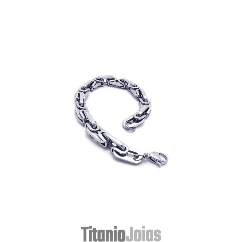 Pulseira De Elos Com Pingentes De Titânio Puro Para Meninos Pulseira De Elos Com Pingentes De Titânio Puro Para Meninos