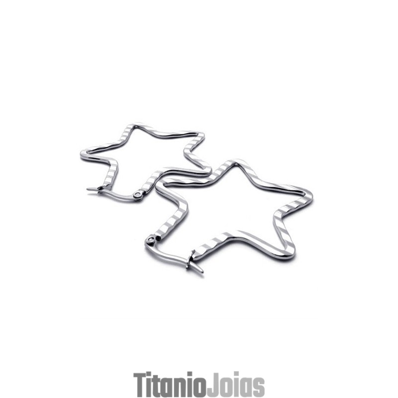Brincos De Titânio Estrela Brincos De Titânio Estrela
