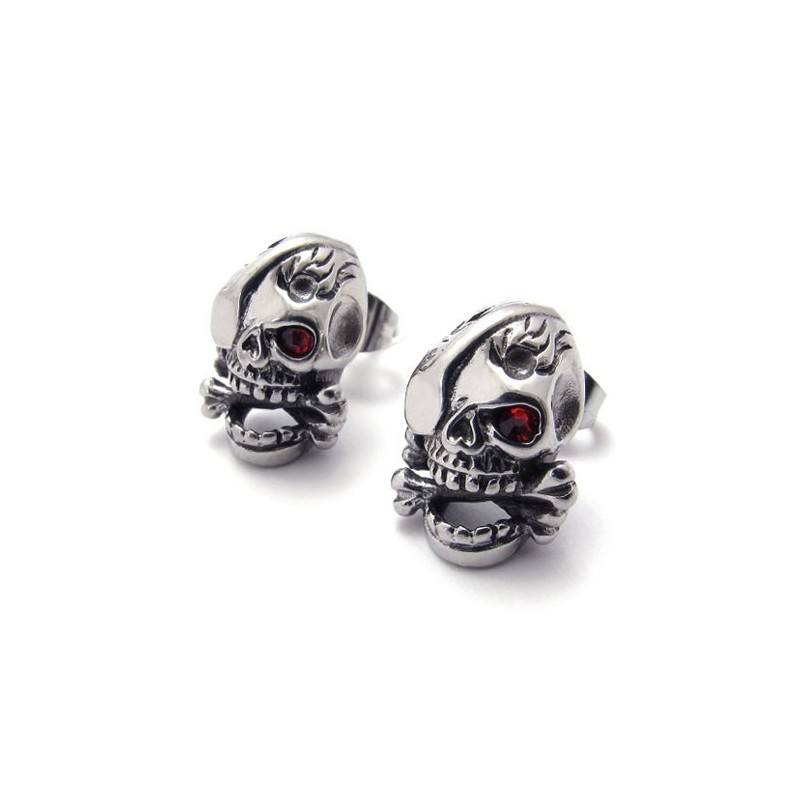 Brincos De Titânio Com Caveira Brincos De Titânio Com Caveira