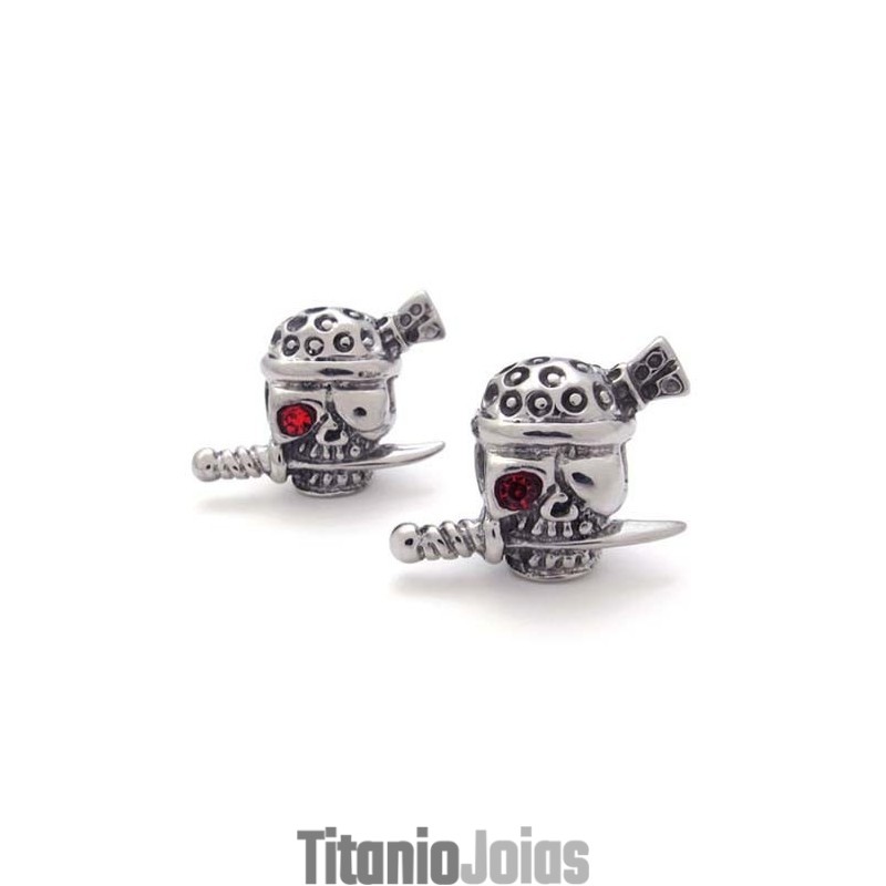 Brincos De Titânio Com Caveira Brincos De Titânio Com Caveira