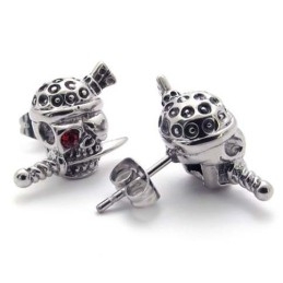 Brincos De Titânio Com Caveira