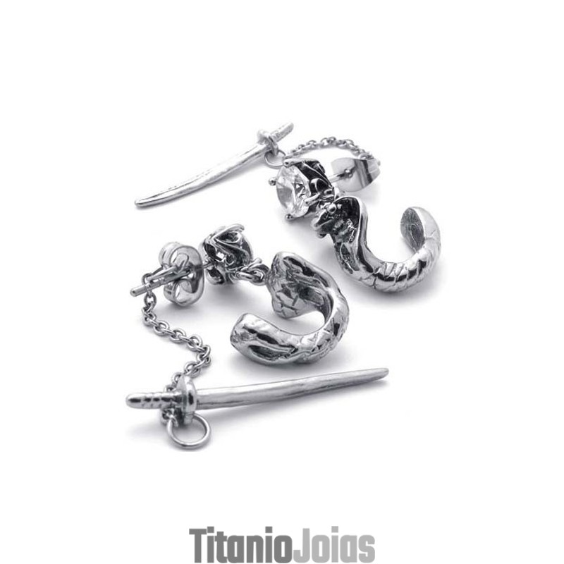Brincos De Titânio Espada Brincos De Titânio Espada