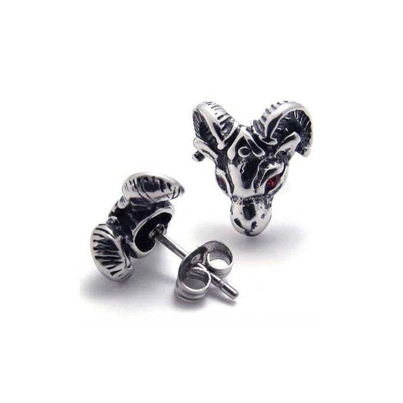 Brincos De Titânio Com Ovelha E Diamante Vermelho Brincos De Titânio Com Ovelha E Diamante Vermelho
