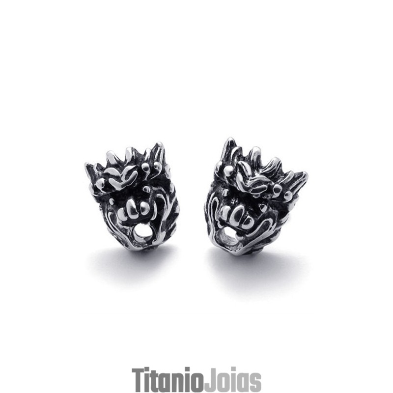 Brincos De Titânio Com Cabeça De Leão Brincos De Titânio Com Cabeça De Leão