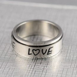 Anel De Titânio Love Rotation