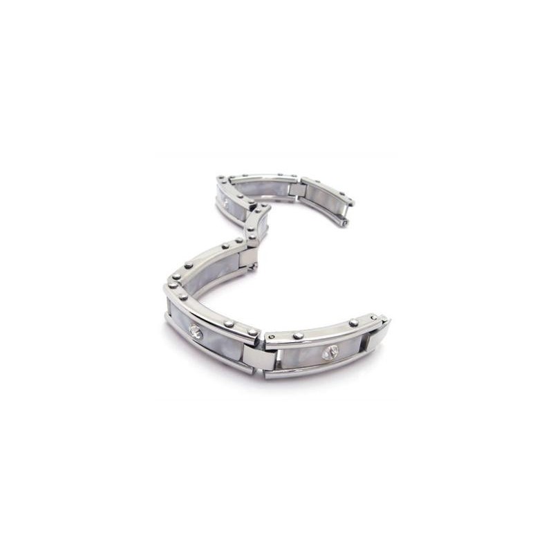 Pulseira Masculina De Titânio Puro E Prata Branca Com Pulseira De Borracha Pulseira Masculina De Titânio Puro E Prata Branca Com Pulseira De Borracha