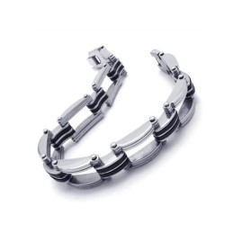 Pulseira De Prata E Titânio Puro Para Meninos