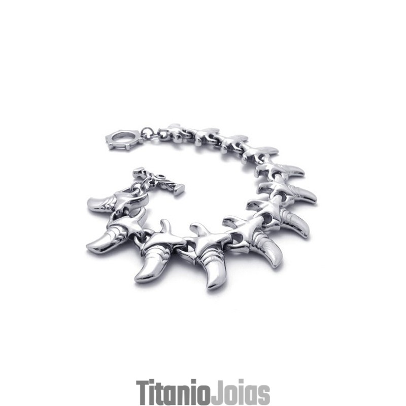 Pulseira De Titânio Com Chifre De 8,7 Polegadas Pulseira De Titânio Com Chifre De 8,7 Polegadas