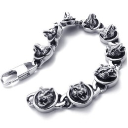 Pulseira De Titânio Com Gatos De 8,3 Polegadas