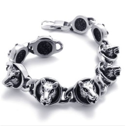 Pulseira De Titânio Com Gatos De 8,3 Polegadas