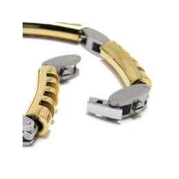 Pulseira Masculina De Titânio Puro Com Pingente De Prata Dourada Para Meninos