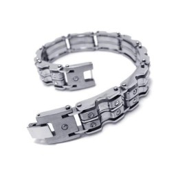 Pulseira Masculina De Titânio Puro Com Pingente De Prata Para Meninos