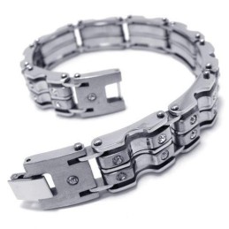 Pulseira Masculina De Titânio Puro Com Pingente De Prata Para Meninos