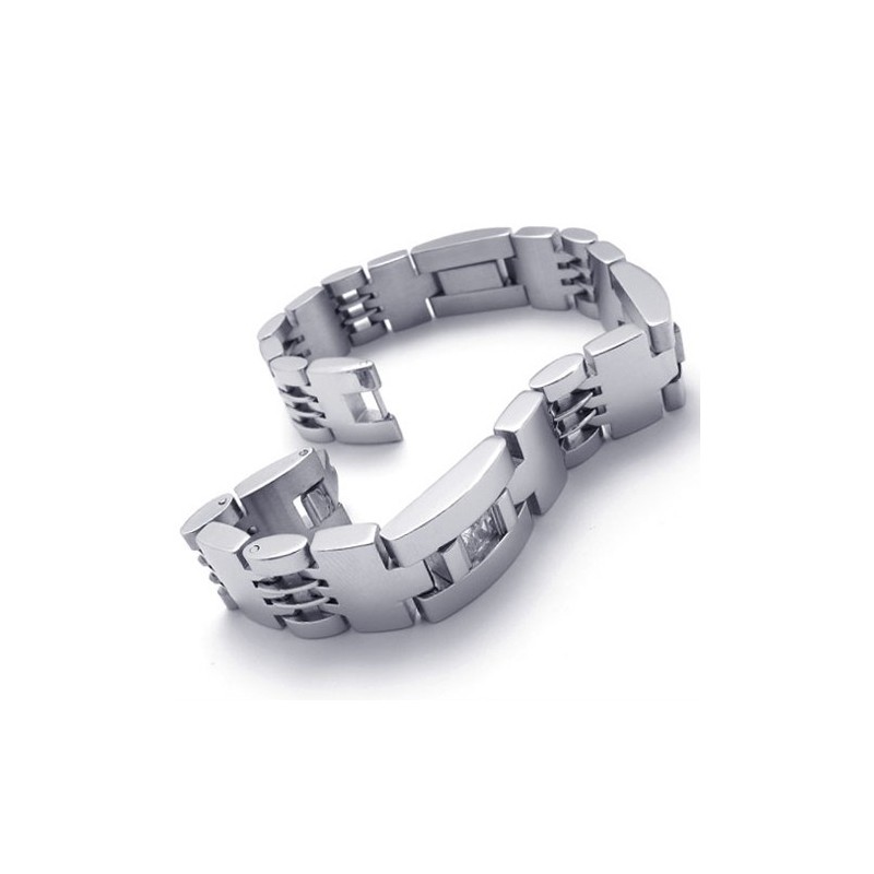 Pulseira De Titânio Com Diamantes De 8,5 Polegadas Pulseira De Titânio Com Diamantes De 8,5 Polegadas