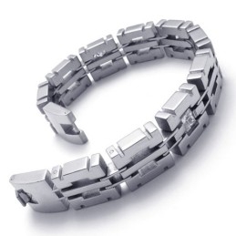 Pulseira De Titânio Com Diamantes De 8,1 Polegadas
